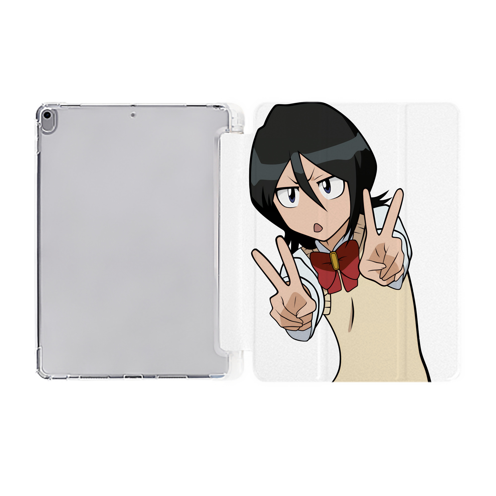 （画像用） ブリーチ 朽木ルキア BLEACH Kuchiki Rukia IPad ケース ペン収納付き 三つ折りスタンド PUレザー×シリコン 対応機種9.5/10.5/10.9インチ